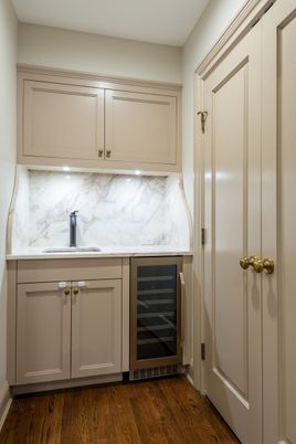 Interior, Marble Walls, Wood Texture Flooring