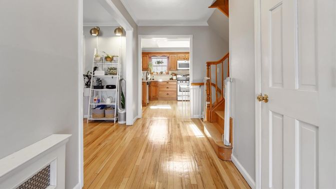 Interior, Kitchen, Washer, Wood Texture Flooring