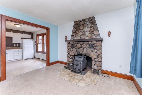 Fireplace, Interior, Kitchen, Stone Walls