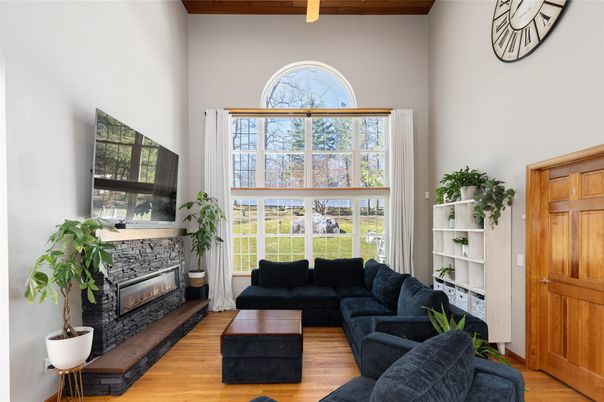 Fireplace, Interior, Living room, Wooden Beams, Wood Texture Flooring