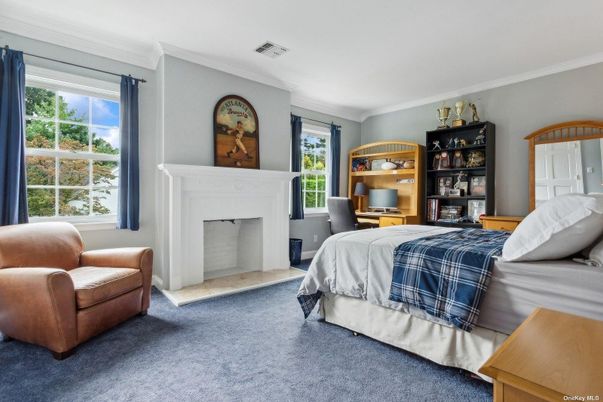 Bedroom, Fireplace, Interior