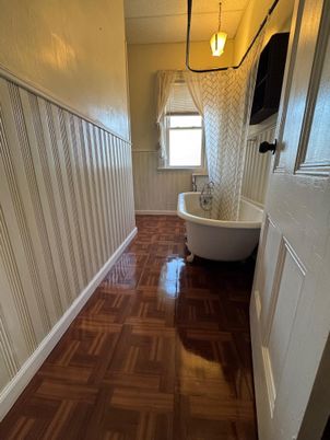 Bathroom, Free Standing Baths, Interior, Wood Texture Flooring