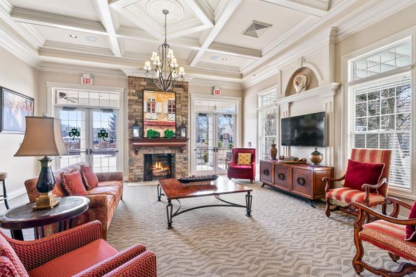 Chandelier, Fireplace, Interior, Living room, Recessed Lighting