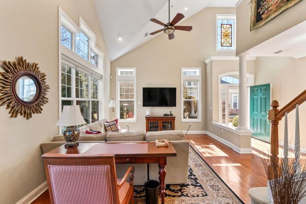Home Office, Interior, Living room, Recessed Lighting, Wood Texture Flooring