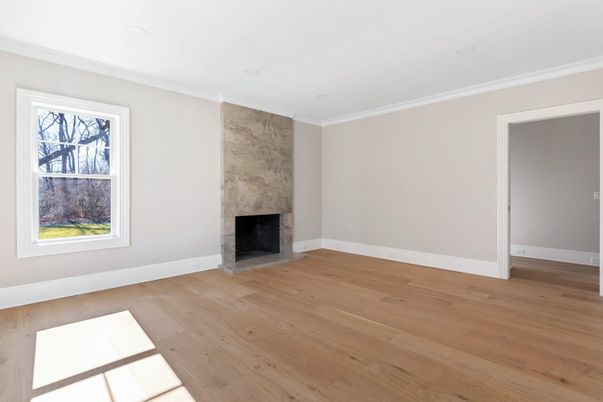 Empty room, Fireplace, Interior, Wood Texture Flooring