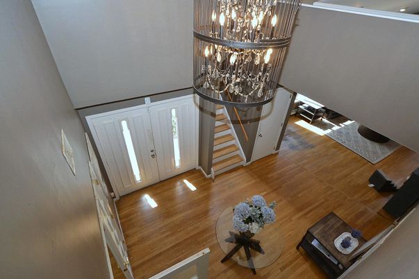Chandelier, Interior, Wood Texture Flooring