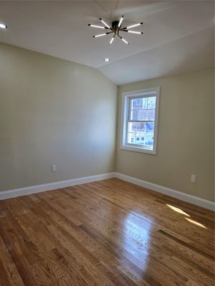 Empty room, Interior, Pendant Lights, Recessed Lighting, Wood Texture Flooring