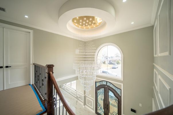 Chandelier, Interior, Marble, Recessed Lighting