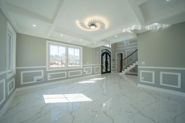 Empty room, Interior, Marble, Recessed Lighting