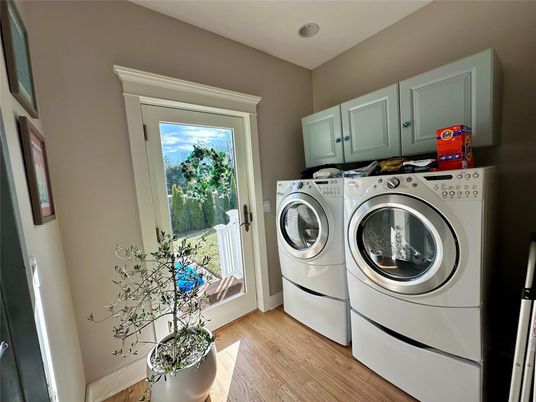 Interior, Washer, Wood Texture Flooring