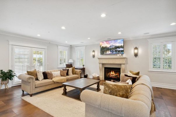 Fireplace, Interior, Living room, Recessed Lighting