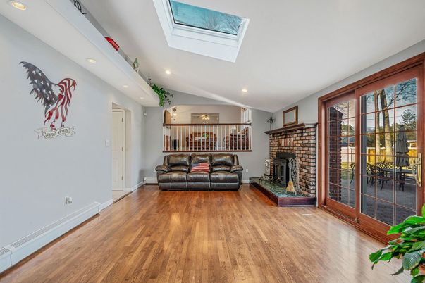 Fireplace, Interior, Recessed Lighting, Wood Texture Flooring