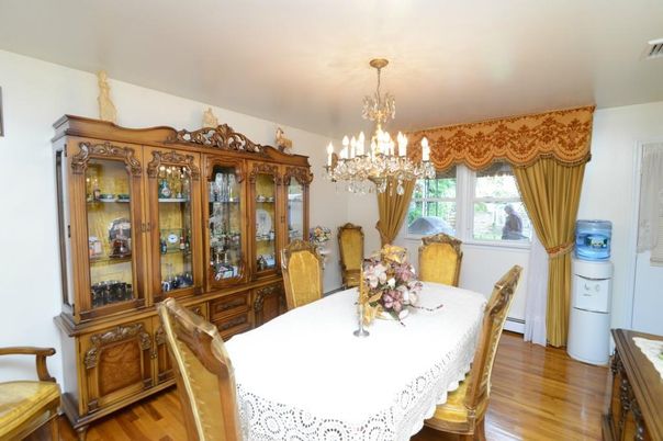 Chandelier, Dining room, Interior, Wood Texture Flooring