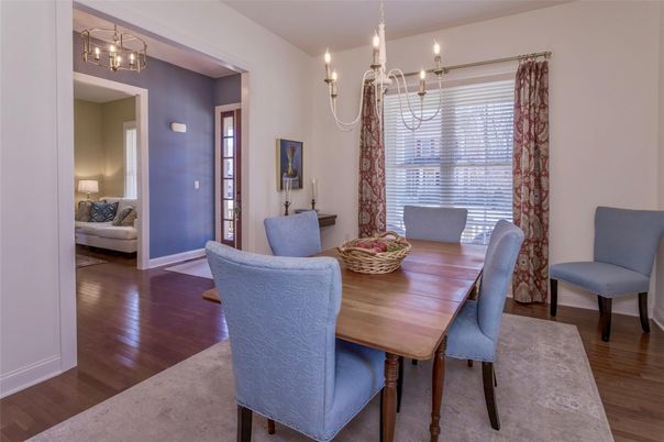 Chandelier, Dining room, Interior, Wood Texture Flooring