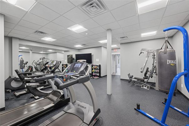 Fitness Equipment, Gym, Interior, Recessed Lighting