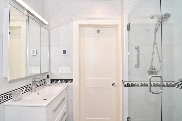 Bathroom, Glass Shower, Interior, Marble Walls