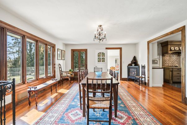 Chandelier, Dining room, Interior, Wood Texture Flooring