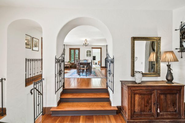 Chandelier, Dining room, Interior, Wood Texture Flooring