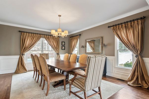 Chandelier, Dining room, Interior, Wood Texture Flooring