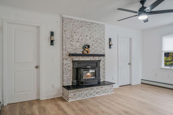 Fireplace, Interior, Wood Texture Flooring