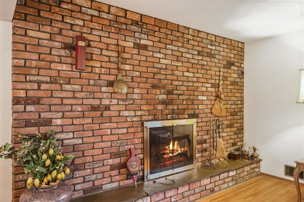Fireplace, Interior, Stone Walls, Wood Texture Flooring
