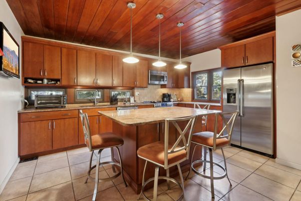 Interior, Kitchen, Pendant Lights, Stainless Steel Appliances, Wooden Ceilings