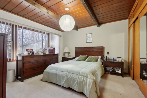 Bedroom, Interior, Pendant Lights, Wooden Beams, Wooden Ceilings