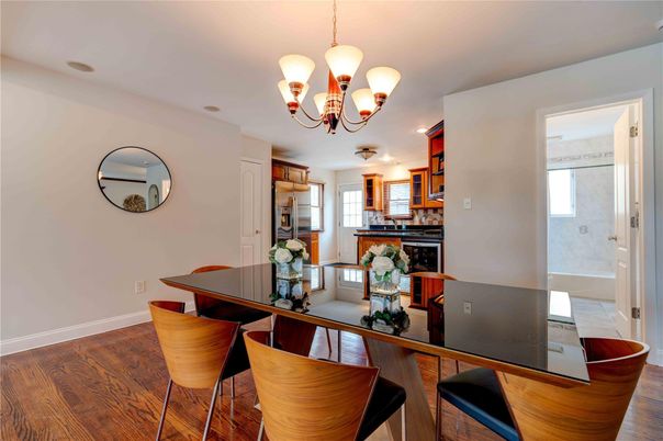 Chandelier, Dining room, Interior, Kitchen, Wood Texture Flooring