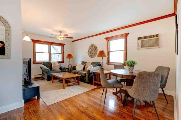 Dining room, Interior, Living room, Pendant Lights, Wood Texture Flooring
