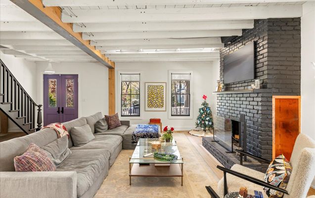 Fireplace, Interior, Living room, Stone Walls