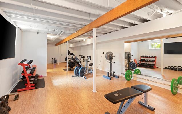 Fitness Equipment, Interior, Wood Texture Flooring
