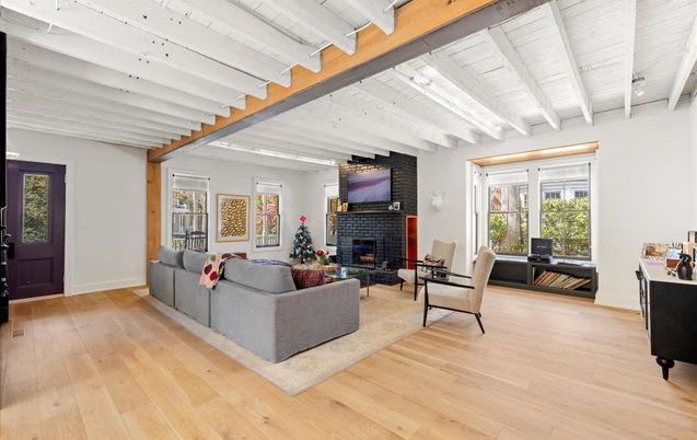 Fireplace, Interior, Living room, Wooden Beams, Wood Texture Flooring