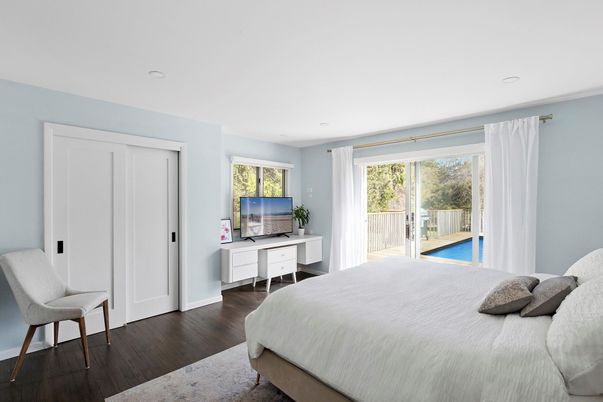 Bedroom, Home Office, Interior, Recessed Lighting, Wood Texture Flooring