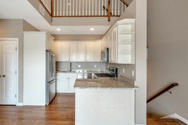 Interior, Kitchen, Recessed Lighting, Wood Texture Flooring
