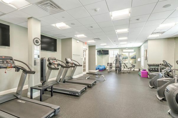 Fitness Equipment, Gym, Interior, Recessed Lighting