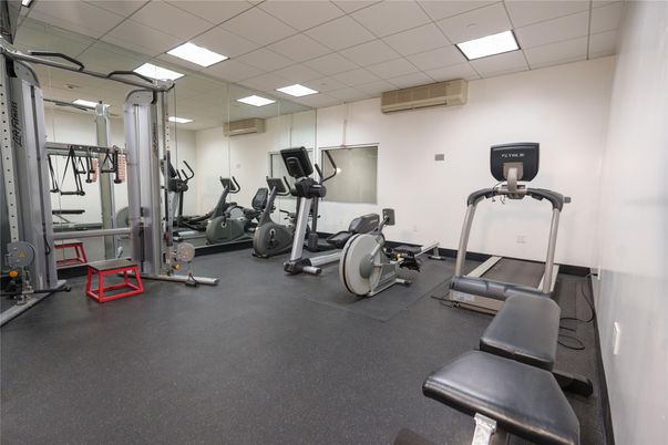 Fitness Equipment, Gym, Interior, Recessed Lighting