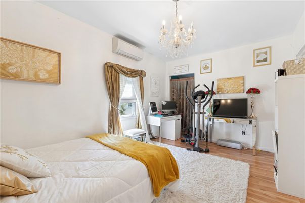 Bedroom, Chandelier, Home Office, Interior, Wood Texture Flooring