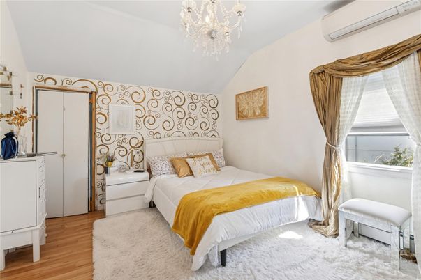 Bedroom, Chandelier, Interior, Wood Texture Flooring