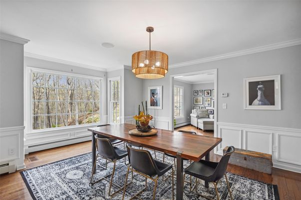 Chandelier, Dining room, Interior, Wood Texture Flooring