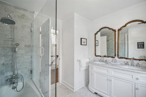 Bathroom, Dual Sink Vanities, Glass Shower, Interior