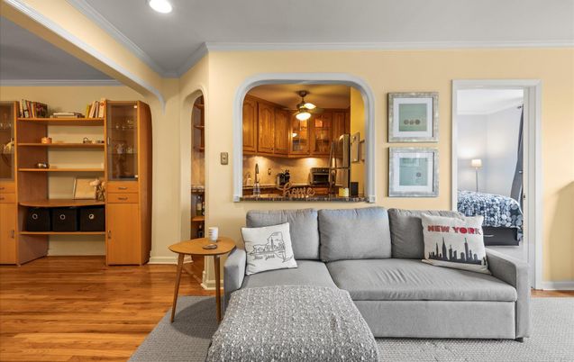 Interior, Kitchen, Living room, Recessed Lighting, Stainless Steel Appliances, Wood Texture Flooring