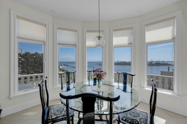 Dining room, Interior, Pendant Lights, Water