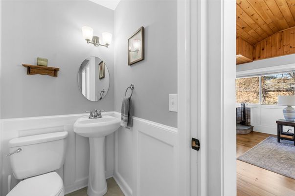 Bathroom, Interior, Wooden Ceilings, Wood Texture Flooring