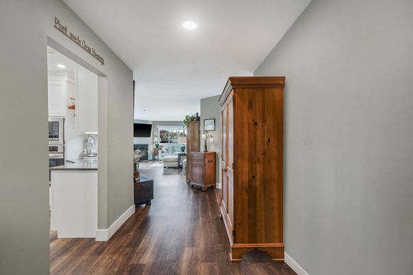 Interior, Kitchen, Recessed Lighting, Wood Texture Flooring