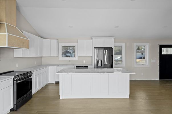 Interior, Kitchen, Stainless Steel Appliances, Wood Texture Flooring