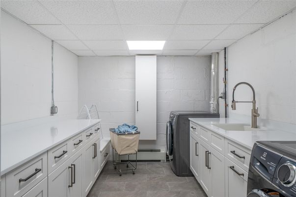 Interior, Recessed Lighting, Stone Walls, Washer