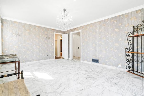 Chandelier, Empty room, Interior, Marble