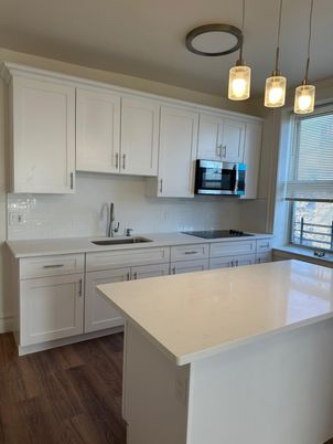 Interior, Kitchen, Pendant Lights, Wood Texture Flooring