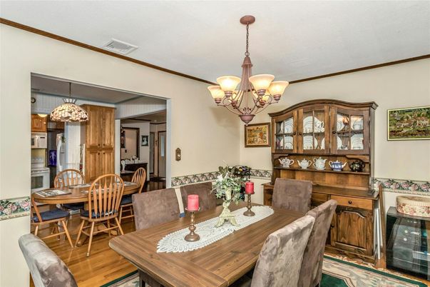 Chandelier, Dining room, Interior, Wood Texture Flooring