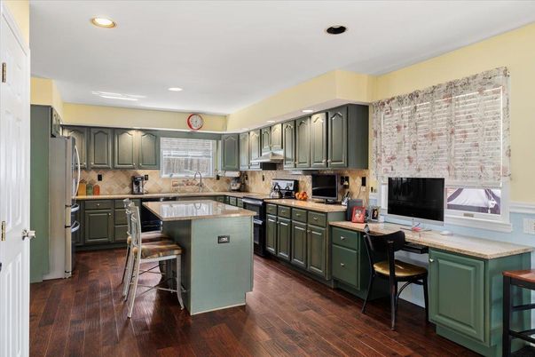 Interior, Kitchen, Recessed Lighting, Wood Texture Flooring